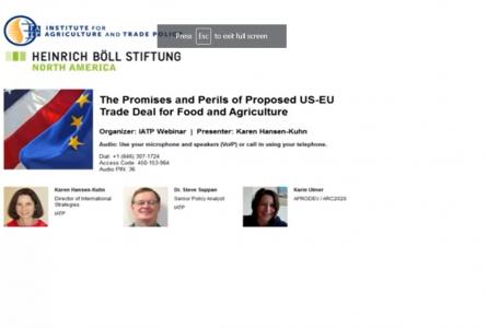 The Promises and Perils of Proposed US-EU Trade Deal for Food and Agriculture