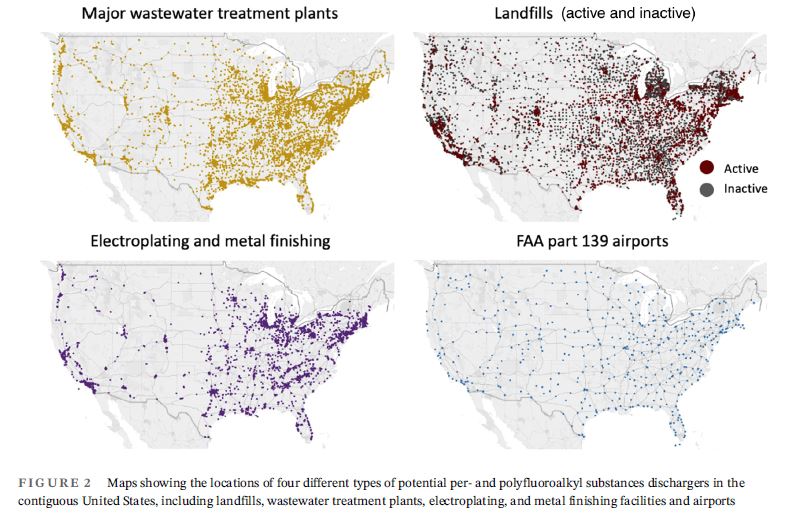 Mapas de contaminação de PFAS 