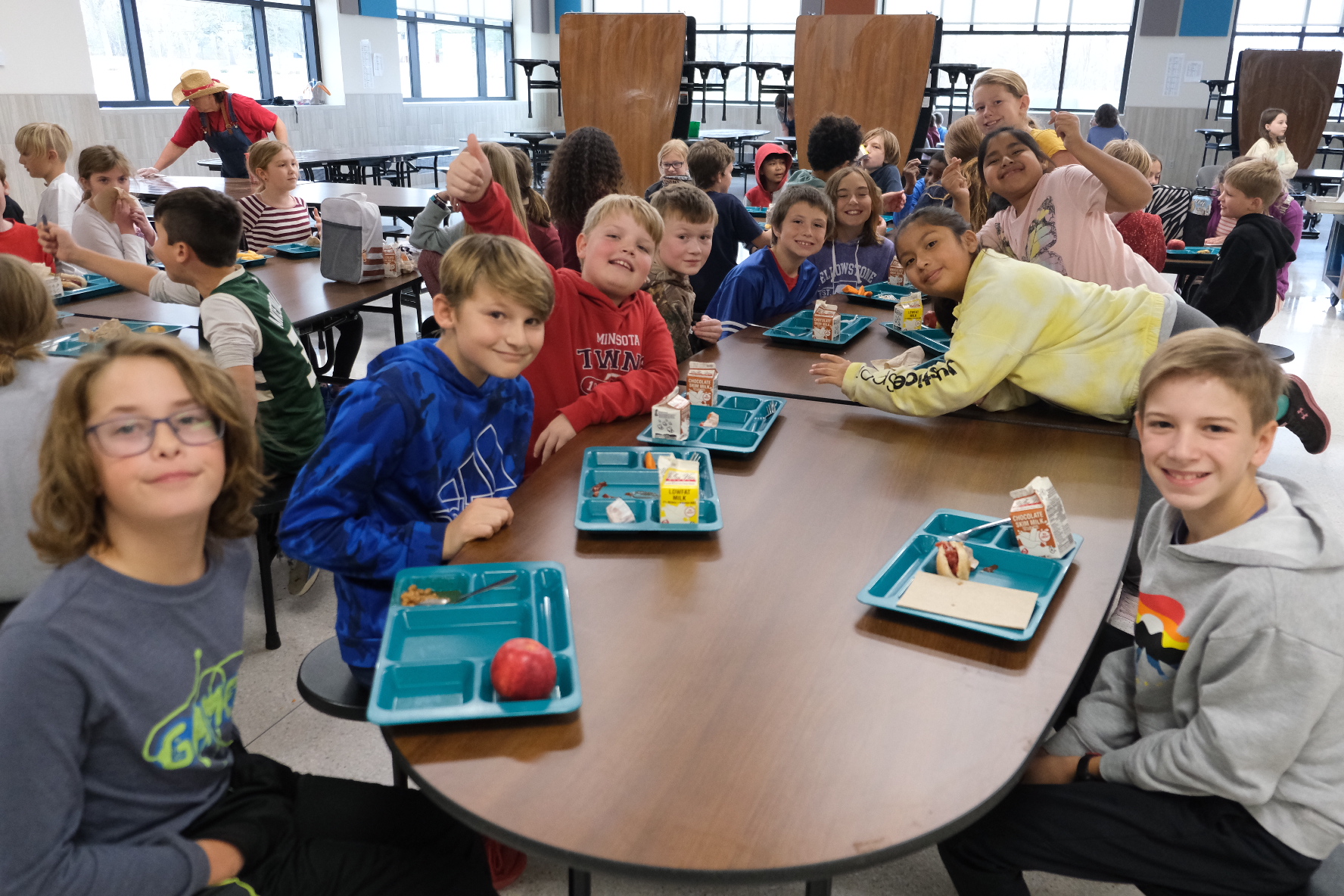 Students enjoy a local lunch in Northfield.