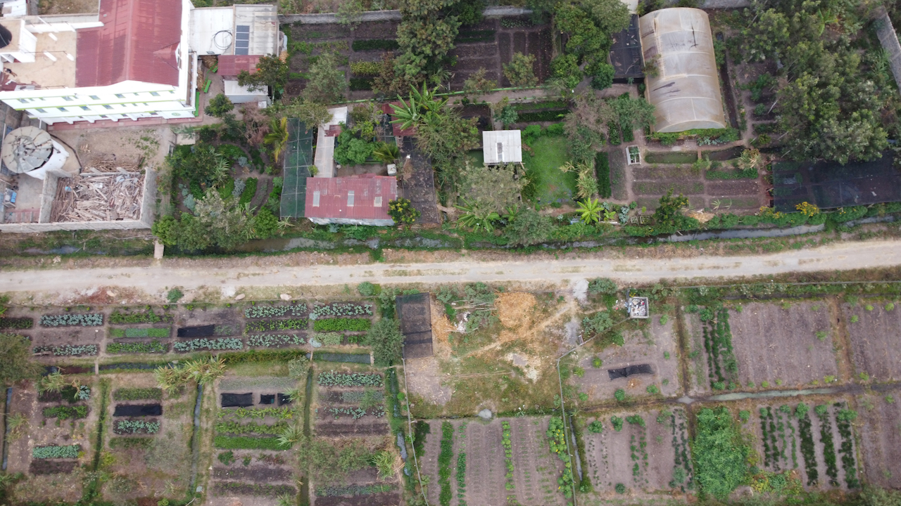 agroecological farm aerial view