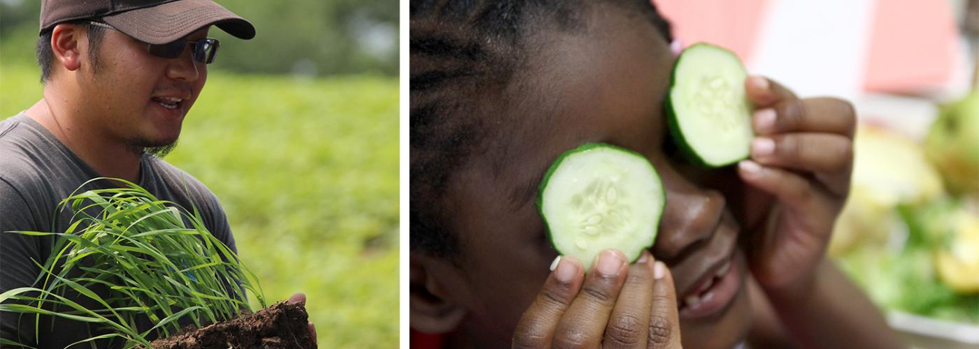 HAFA farmer and kid with cucumber