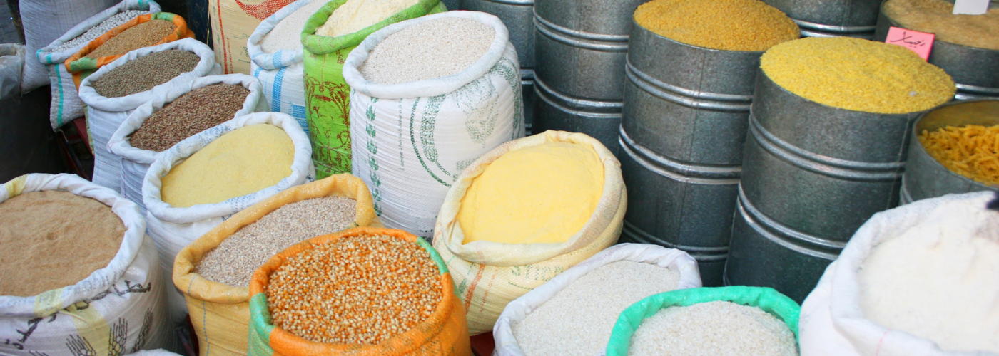 Cereals at a market