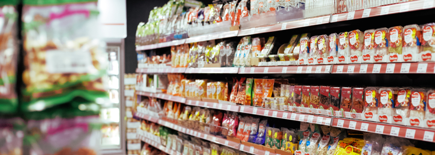 packaged candy in a grocery store