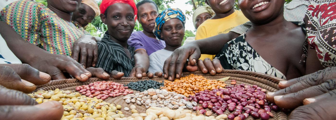 Women display a diversity of beans