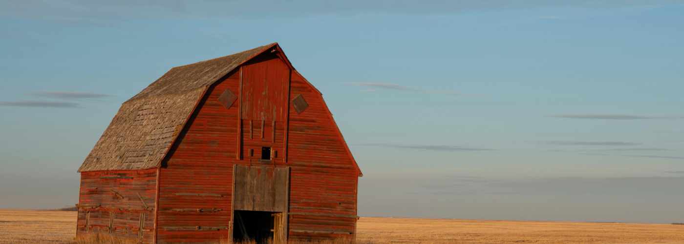 Old leaning barn