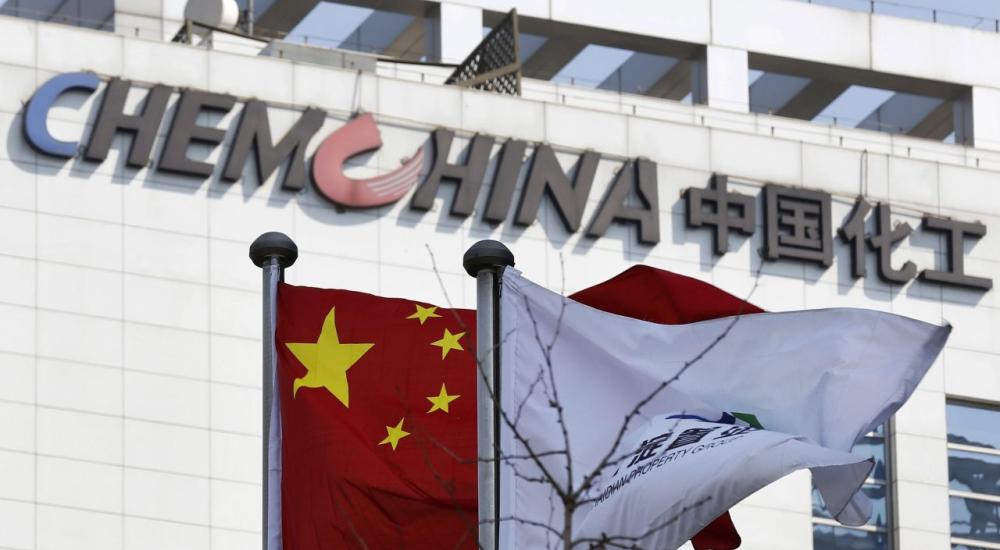 chem china office with chinese flag