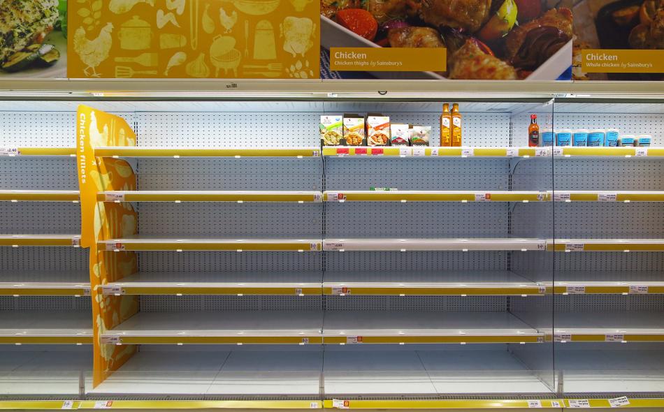 Empty food shelves during coronavirus 