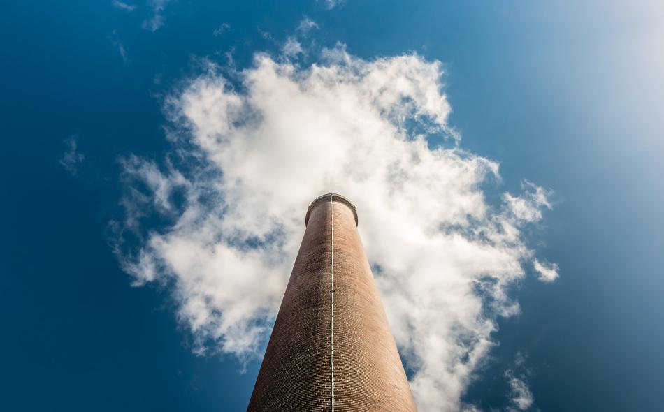 Smokestack with emissions