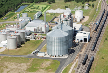aerial view of ethanol refinery