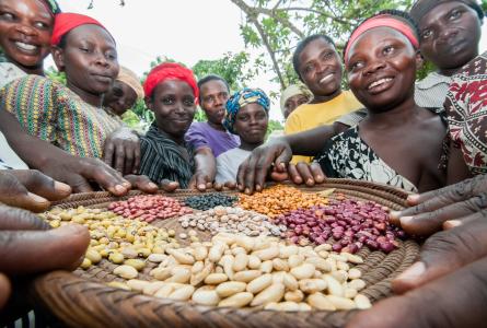 Women display a diversity of beans