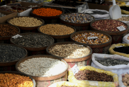 A variety of seeds and grains